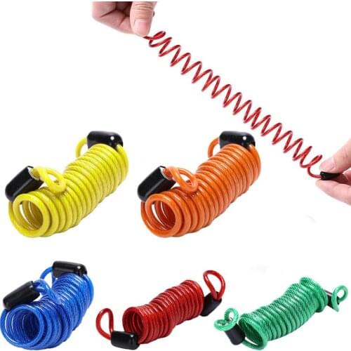 1 PC 1.2M Bike Spring Cable Lock Anti-Theft Rope Alarm Disc Lock Bicycle Security Reminder Motorcycle Bike Theft Protection Wire
