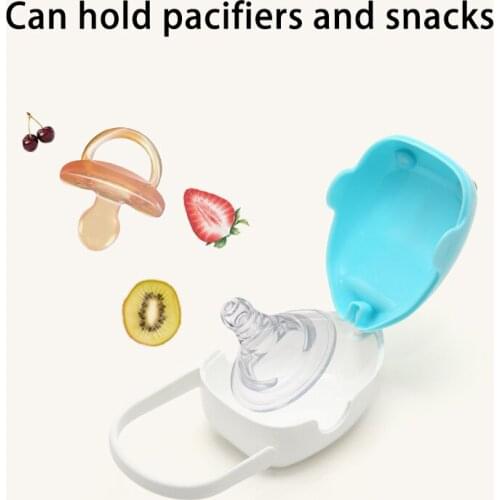 1Pcs Pacifier Storage Box Large Capacity Cute Cartoon Nipple Storage Box Portable Outgoing Dustproof Snack Box