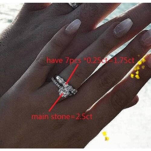 100% 18K 750Au Gold 2pcs Moissanite Ring,Moissanite Engagement Ring, D color With national certificate MO-01