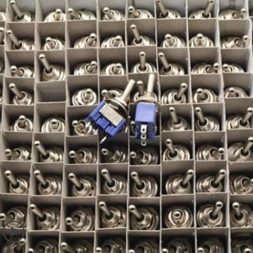 100PCS Mini 6A 125VAC SPDT MTS-102 3-Pin 2 Position On-on Toggle Switches Practic