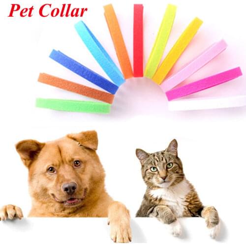 12Pcs 12 Colors Dog Collars Puppy Newborn Pets Identify Collars Identification ID Collars Bands Puppy Kitten Fleece Necklace New