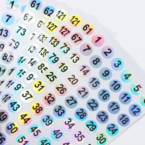 2Sheet Waterproof Laser Numbering Label Stickers 1-300 Marking Digital DIY Scrapbooking Craft Self Adhesive Tags Manicure Tools