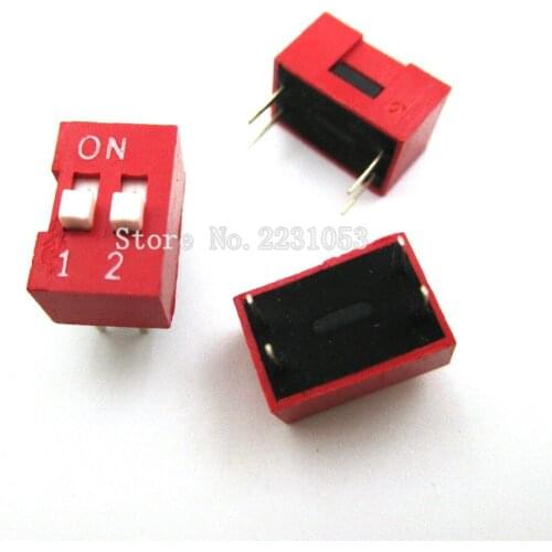 20PCS/LOT Slide Type Switch Module 2.54mm 2 Position Way DIP Red Pitch NEW