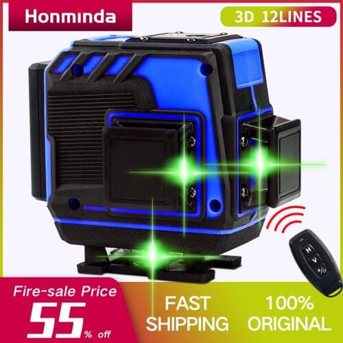 12 Lines 3D Laser Level Level Self-Leveling 360 Horizontal And Vertical Cross Super Powerful Green Laser Level & Remote Control