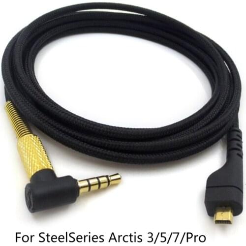 2020 New Replacement 3.5mm Nylon Audio- Cable For Steelseries Arctis 3/5/7/Pro 2m Long Gaming Headset Line For laptop