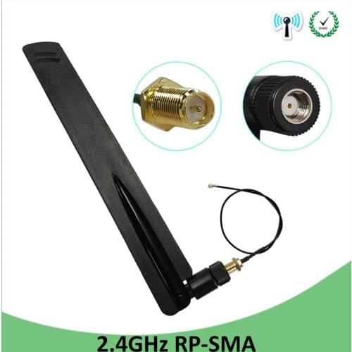 5pcs 2.4GHz WiFi Antenna 8dBi Aerial RP-SMA Male Connector 2.4 ghz antena wi-fi +21cm PCI U.FL IPX to SMA Male Pigtail Cable