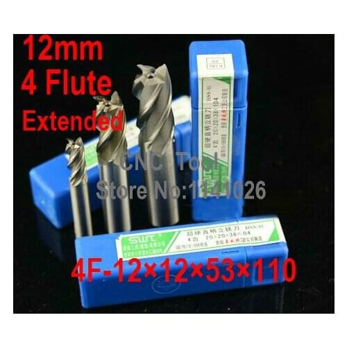 5pcs /set 12.0mm 4 Flute HSS & Extended Aluminium End Mill Cutter CNC Bit Milling Machinery tools Cutting tools.Lathe Tool