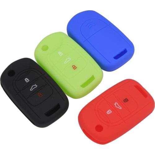 Bilchave 10pcs 3 Buttons Silicone Remote Car Key Case Cover Fob For SGMW Wuling HongGuang S Macro Light S1 Car-Styling Holder