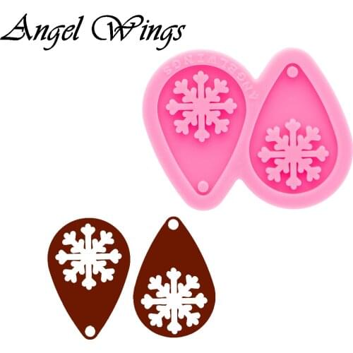 Shiny Resin Christmas snowflake/tree Earrings Mould, Silicone Molds, Clay Molds , Epoxy Mold DIY Jewelry, Not sticky DY0772