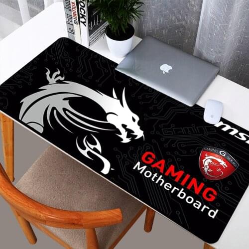 MSI Large Gaming Mouse Pad Locking Edge Natural Rubber Keyboard Mouse Mat Anti-slip for Republic of Gamer Computer Mousepad XL