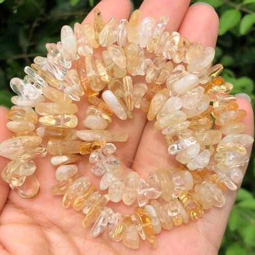 10mm Natural Irregular Yellow Citrine Crystal Dondelle Chips Stone Beads For Jewelry Making DIY Beadwork Bracelet Necklace 15"