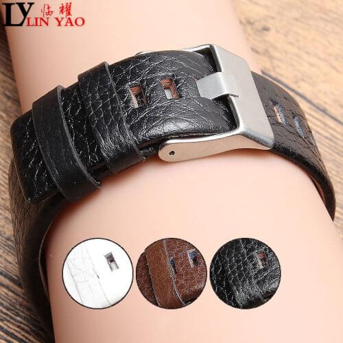 DIESEL 22mm24 26mm28 30 genuine cowhide watch with DZ7257 DZ4318 DZ7313 litchi stripe leather strap 24mm male