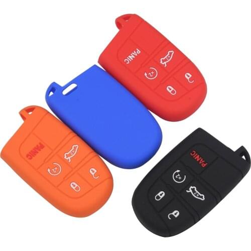 Kutery 5BTN Silicone Colorful Remote Key Case For Jeep Renegade Compass Grand Cherokee For Chrysler 300C Wrangler Dodge Protect