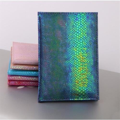 Case Custom Accepted Wholesale 6 Color Shiny Lizard Grain Passport Cover Blue Passport Bag Standard Size for Leather Passport