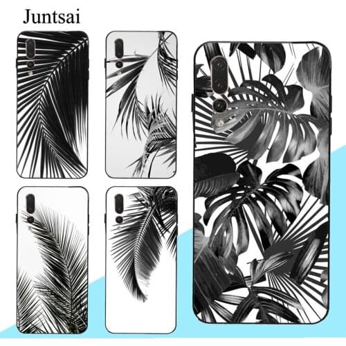 Black White Tropical Palm Trees Case For Huawei Mate 10 20 30 Lite P10 P20 P30 P40 Pro P Smart 2019 Z