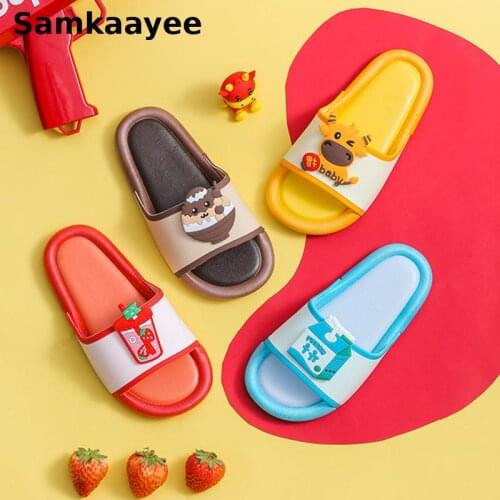 3-15y Children Slippers Summer Kids Sandals Boys Girls Cartoon Animation Shoes Soft Flat Heels Non-Slip Indoor Baby Flip Flops15