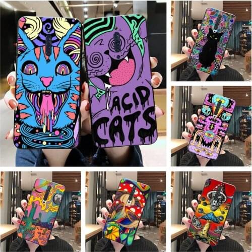 Psychedelic Trippy Cat Art Phone Case For Oppo A5 A9 2020 Reno2 z Renoace 3pro A73S A71 F11