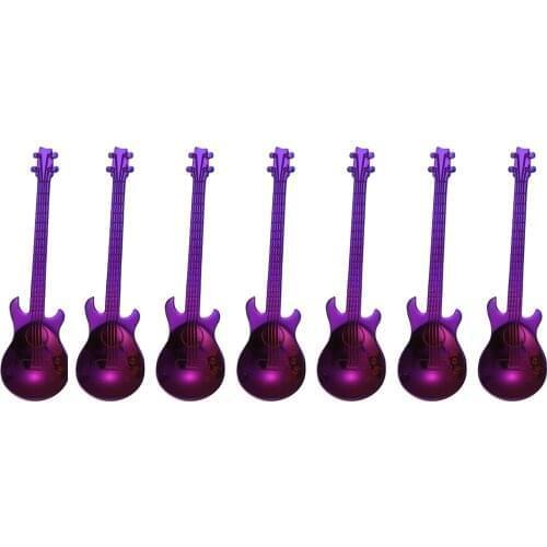 Guitar Spoons 7pcs Stainless Steel Cute Coffee Tea Scoop For Stirring Drink Mixing Milkshake Jam
