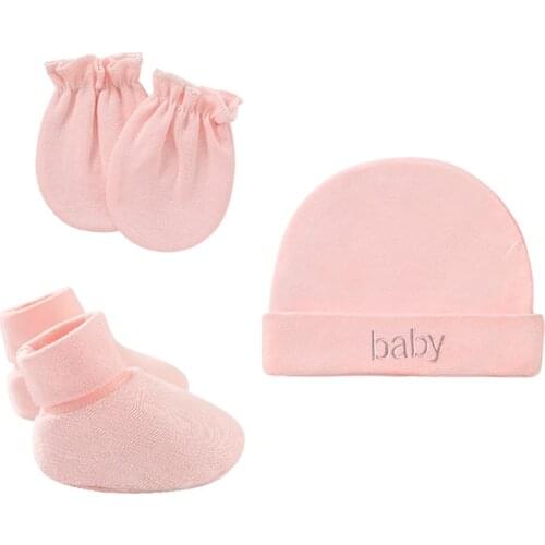 Newborn Hat+Gloves+Socks Set For Baby Boy&Girl Cotton Fall Casual Photography Props Soft Headwear Infant Nightcap Fashion