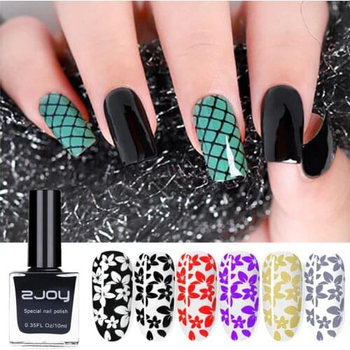 10ml/Bottle Black White Nail Stamping Polish Nail Art Plate Printing Lacquer Gold Silver Nail Stamp Varnish
