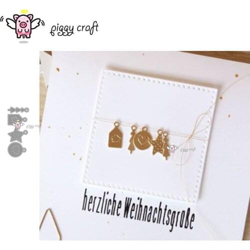 Piggy Craft metal cutting dies cut die mold Star tree heart tag Scrapbook paper craft knife mould blade punch stencils dies