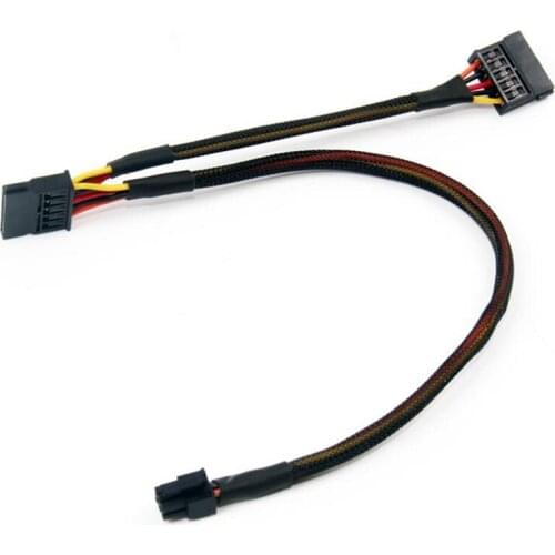 Mini 6Pin to 15Pin X2 SATA Power Cable Cord for DELL Vostro 3650 3653 3655 Desktop Computer HDD SSD Expansion Cable