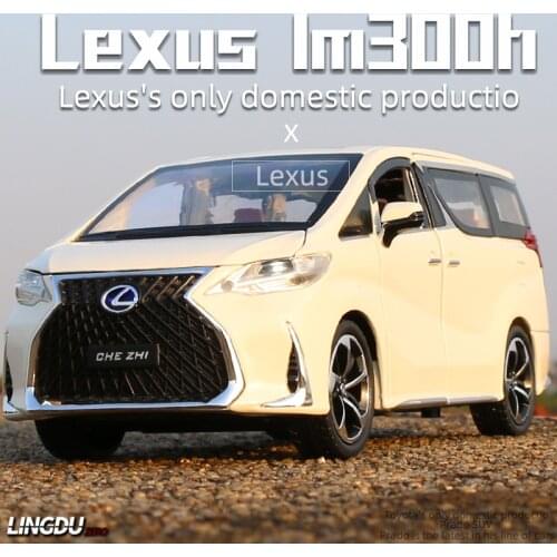 1/24 Scale Lexus LM300 MPV Model Toy Car Alloy Die Cast With Sound Light Pull Back Collection Toys Vehicle V616