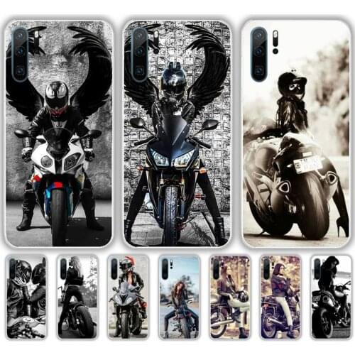 Motorcycle girl Phone Case For Huawei P20 P30 P40 lite Pro P Smart 2019 Mate 10 20 Lite Pro Nova 5t