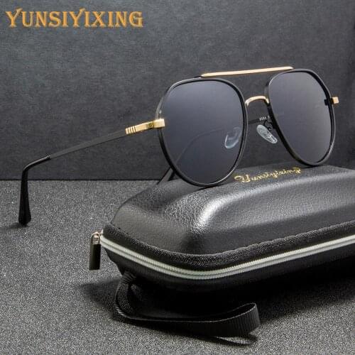 YUNSIYIIXNG Men Polarized Sunglasses Driving Vintage Brand Sun Glasses Anti-Reflective Luxury Glasses For Men gafas de sol 6085
