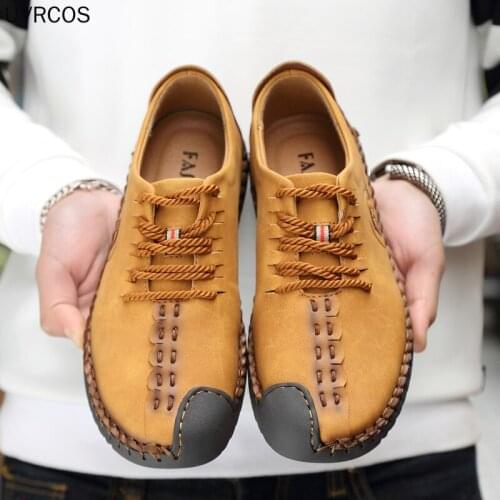 2021 New Men Shoes Hot Sale Casual Shoes Casual Loafers Vintage Style Men Loafers Quality Split Leather Footwear Zapatos Hombre