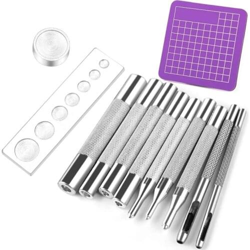 Imzay 11 PCS Leather Snap Fasteners Kit,Leather Snap Setter Set,Metal Snaps Setting Tools For Leather, Clothes, Bracelets, Bags