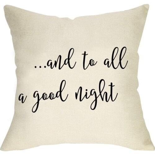 Softxpp Rustic and to All a Good Night Throw Pillow Cover Farmhouse Christmas Sign Gift Winter Holiday Decor Cushion Case