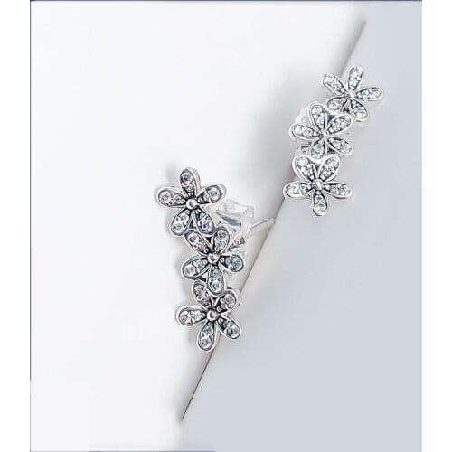 Original S925 Sterling Silver Pan Earring Creative Dazzling And Versatile Chrysanthemum Earrings For Wedding Fashion Jewelry