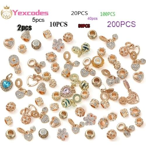 Gold color charm bead pendant Mixed Random Pendant Suitable for Original Brand Charm, Bracelet, Necklace, Womens Jewelry Making
