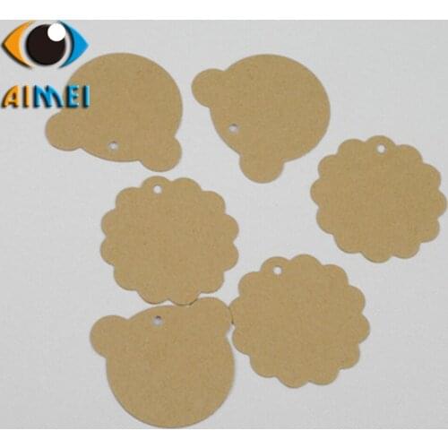 Blank Kraft Paper Hang Tag With Little Bear Shape Tags Lace Round Paper Label For Gift Wish Tag For ChildrenS Gift Wish Card