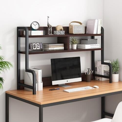 Durable and durable Desk rack Personalized and practical Multi-layer steel-wood computer desk organizer storage rack