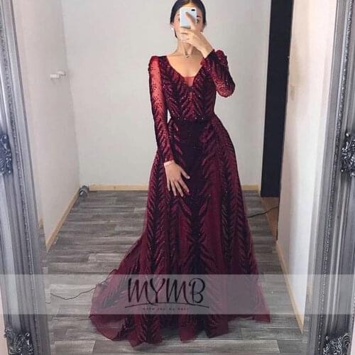 Gorgerous Dubai Burgundy Velvet Mermaid Evening Dress Long Sleeve Muslim Formal Party Gowns Overskirt For Mother Of The Bride
