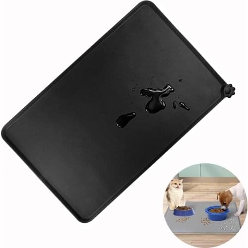 Silicone Waterproof Dog Cat Pet Food Mats Tray Non Slip Pet Dog Cat Bowl Mats Placemat Dog Pet Cat Feeding Placemat