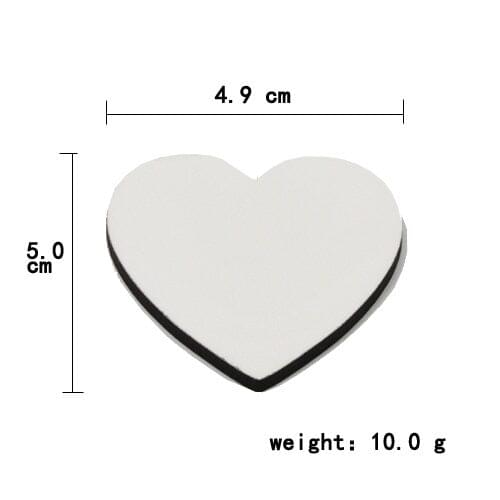 10pcs/lot sublimation blank DIY Fridge Magnets Wooden Heart MDF Personal Refrigerator Sticker Creative Magnets Birthday Gift