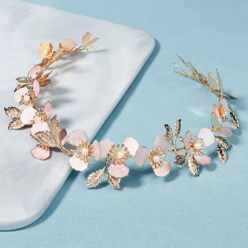 Bride Wedding Headdress Flowers Wedding Headband Wedding Dress Pearl Hair Accessories Bride Show Wo Clothing Headdress