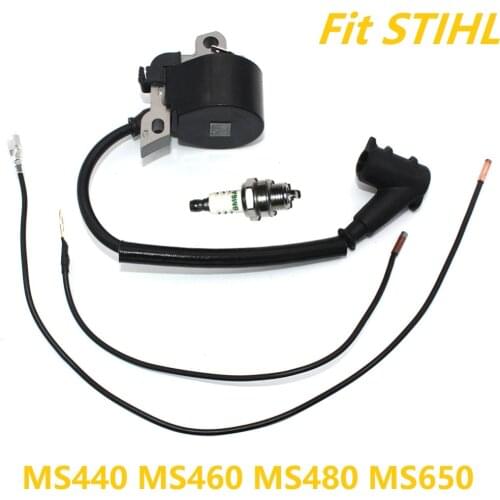 Heavy Duty Ignition Coil Module & Spark Plug for Stihl 046 064 066 MS440 MS460 MS480 MS650 MS660 Chainsaw Part 1122 400 1314