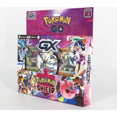 Takara Tomy Pokemon Card Sword and Shield Collection Shining Box Trainer GX Flash Energy Tag Team 56pcs Cards for Kids