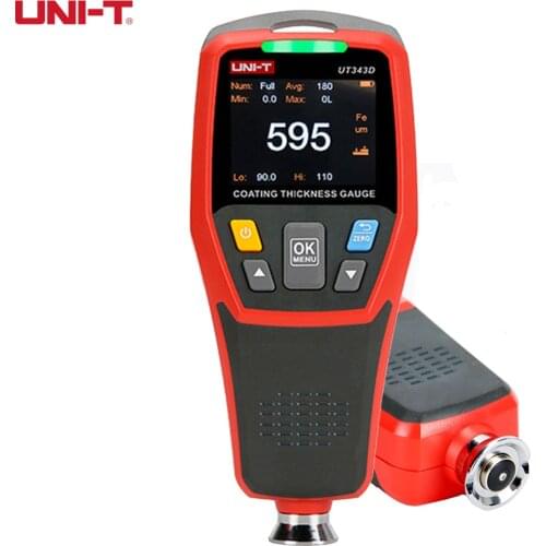 UNI-T UT343D Coating Thickness Gauge 0.1 Micron/0-1250um Automotive Paint Film Thickness Tester To Measure FE/NFE Paint Tools