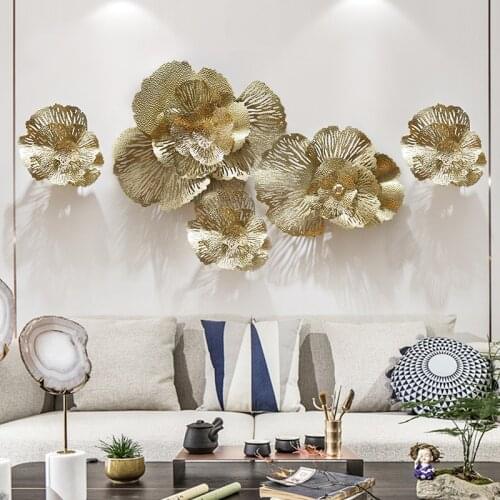 Three-dimensional Wall Decoration Handmade Wrought Iron Wall Decoration Gold Foil Bedroom Creative Gold Pendant Wall Decorations