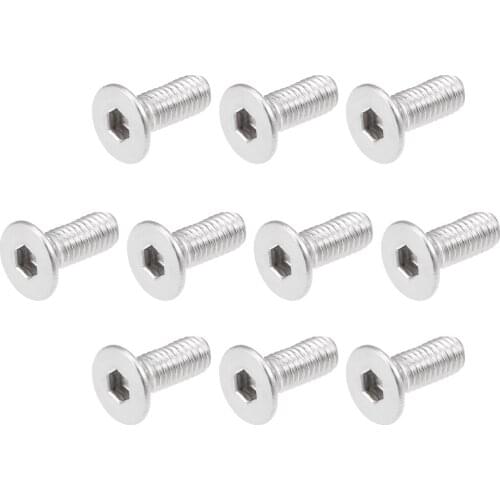 Uxcell M3x8mm Flat Head Machine Screws Inner Hex Screw 304 Stainless Steel Fasteners Bolts 80Pcs