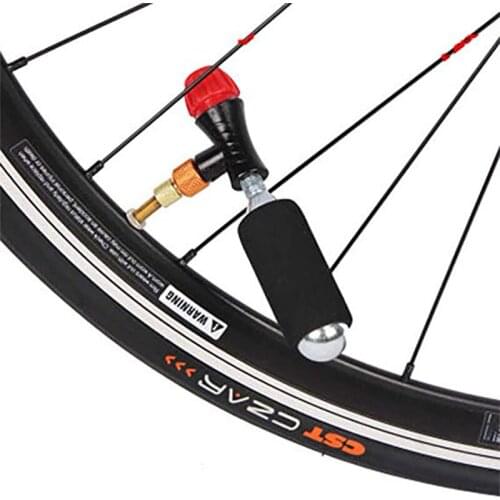 Bike Inflator Portable Presta Schrader Valve Head Compatible Bicycle Tire Pump Road MTB Fit Any Threaded Cartridges