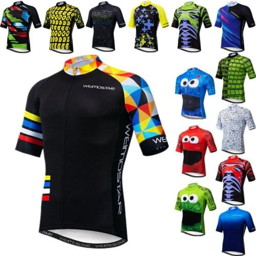 Weimostar Breathable Colorful Cycling Jersey Men Summer Anti-UV Bike Clothing Road Team Bicycle Jersey mtb Cycling Shirt Maillot
