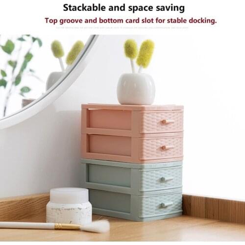 Drawer Mini Desktop Storage Box Multi-layer Cosmetics Finishing Box Plastic Jewelry Lipstick Storage Case TUE88