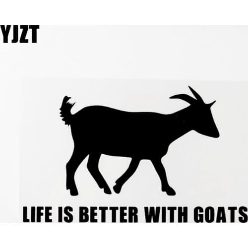 YJZT 17.1CM×10.4CM Life Is Better With Goats Farm Life Funny Vinyl Car Sticker Decals 8C-0576