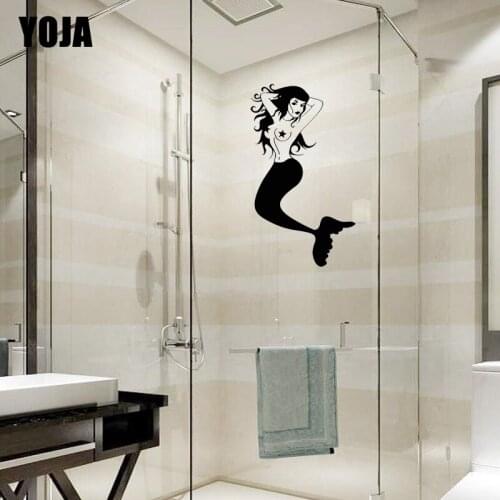 YOJA 28x16CM Stylish Mermaid Wall Sticker Decorated Bathroom Shower Glass Decal G2-0248
